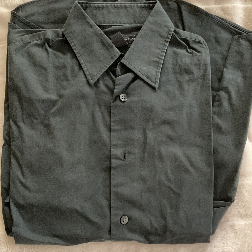 Express Design Studio Black Stretch Dress Shirt – Modern Fit (M)